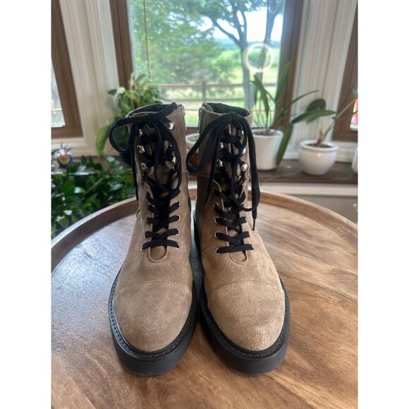 AllSaints NWT Dusty Cap Toe Lug Sole Combat Suede Boot Sz. US 9/EU 39 - Picture 1 of 10